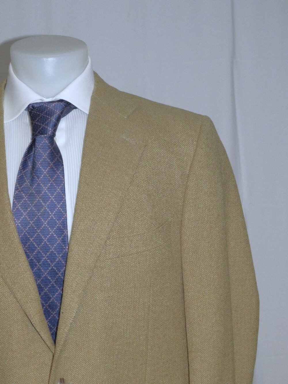 Ermenegildo Zegna Brown Cashmere Blend Herringbone Three Roll Two Sport Coat 44R
